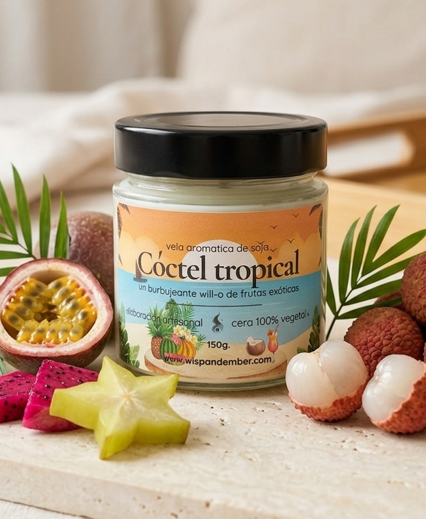 Vela aromática de soja Cóctel Tropical