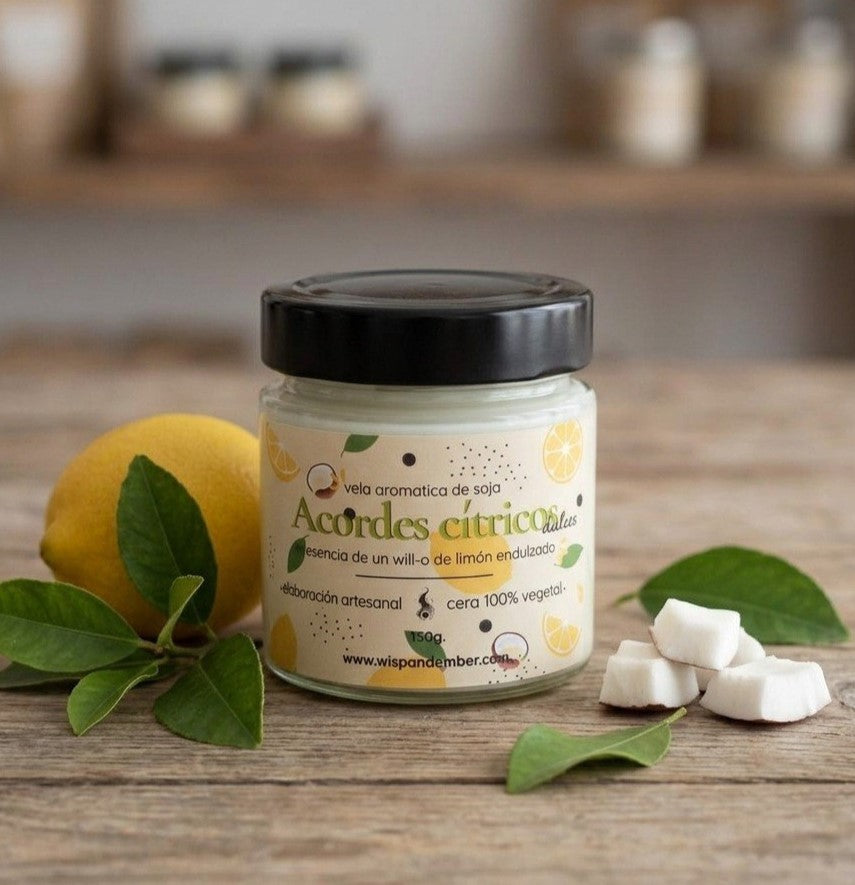 Vela aromática de soja Acordes Cítricos Dulces